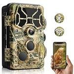 WiFi Trail Camera, 1296P 30MP Trail Camera with Night Vision, 0.3s Fast Trigger Speed IP66 Waterproof Hunting Trail Camera, Game Trail Camera for Wildlife Monitoring