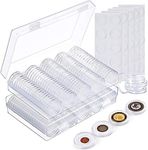 AITIME 2 Coin Holders with Capsules Inside and EVA Protect Gasket, 200 Pcs Round Plastic Coin Capsules Case Album with Storage Organizer Box for Coin Collection Supplies