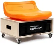 KBDcraft 501 Rolling Utility Stool - Removable Storage Box, Solid Birch Wood, Silent Casters & All-Weather Seat, Garage Stool Gift for Men