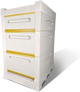 Superior Bee Polystyrene Beehive Kit – R8 Insulated Design, Includes 20 Deep & 10 Medium Frames with Wax-Coated Foundations, Durable & Efficient for Increased Honey Production