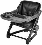 Feed Me 3-in-1 Travel High Chair Booster Seat for Infants and Toddlers - Transitional, Compact & Fits Any Chair, Swivel Tray, Bubble Black