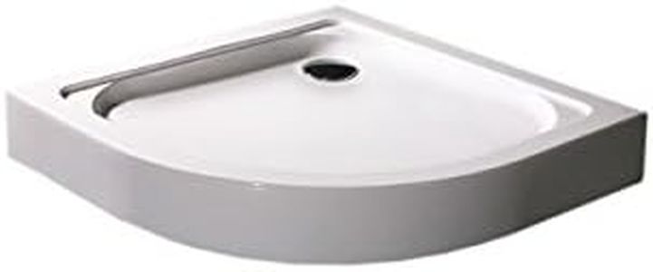 Duschmeister Duschtasse/Duschwanne rund 90x90 Economy Viertelkreisduschwanne inklusive Ablauf und Schürze 15 cm Höhe für Runddusche 900 mm x 900 mm x 150 mm - Radius 55 cm - Duschbecken