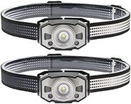 NORYER Headlamp Flashlight, 1000 Lumen Rechargeable Focus Head lamp,2 Pack Waterproof Headlight, Motion Sensor Control Outdoors Headlamp, Camping, Running, Biking and Fishing