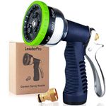 Garden Spray Nozzle, 9-Way Heavy Duty Spray Gun, Rear Trigger Design Hose Spray Nozzle, Anti-Slip Design, Bigger Nozzle Area Upgraded, Perfect for Watering Plants, Cleaning, Car Wash and Showing Pets