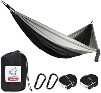 Black Camping Hammock - Portable and Lightweight Hammock with Straps for Tree Hanging - Heavy Duty Hammock Perfect as Outdoor Travel Hammock Camping Gift - Set of 1 Portable Hammock