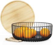 LIBKEN Fruit Basket with Wooden Bam