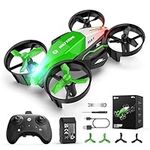 Holy Stone HS210F Mini Drone for Kids, 2 in 1 Small Indoor RC Quadcopter Helicopter Plane with Battery, Land and Fly Mode, Auto Hovering, 3D Flip, Headless Mode, Toy Gift for Boys and Girls, Green