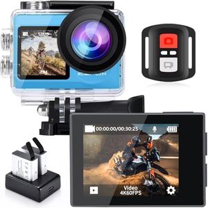 icefox i8 Action Camera with 20MP, 5X Zoom, Underwater Waterproof Camera with Optimized EIS, Video & Photo Editing by Snap Pro App, WiFi Remote Control for Diving, Cycling and Vlogging