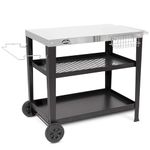 Dellonda Barbecue/Plancha Trolley for Outdoor Grilling/Cooking with Utensil Holder, Stainless Steel - DG263