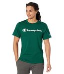 Champion Classic Jersey Men's T-Shirt, Forest Peak Green Script, S