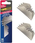 Rapid Edge 1-Pack All-Purpose Utility Knife Blades, Serrated Utility Blade For Faster and Smoother Cuts, 10 Box Cutter Blades Refills Made From Durable Alloy Steel