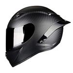 Mangen Carbon Fiber Full Face Helmet Dual Sport Motorcycle Helmet Off Road Bike Unisex-Adult (Matte Black, L)