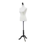 HOMCOM Female Fashion Mannequin Dress Form Torso Dressmaker Stand Clothing Display w/ Base (White)