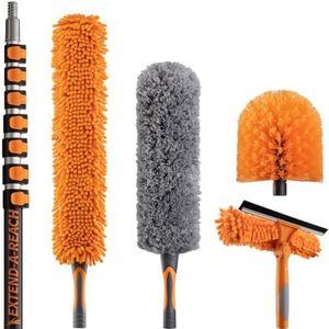 36 Foot High Reach Duster Kit with 5-30 ft Extension Pole for Cleaning