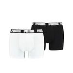 PUMA Men 2 Pack Boxers White/Black M