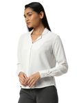 Women's Regular Fit Cotton Blend Shirts (RCT-White-s-bzr)