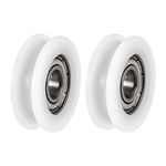 uxcell U696ZZ Nylon Pulley U Groove Ball Bearing Roller Guide Wheel 6x22x7mm Double Metal Shielded (GCr15) Chrome Steel Bearings 2pcs