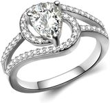 Women Engagement Wedding Ring, S925 Sterling Silver 1 Carat High-Carbon Diamond Engagement Rings for Women, Wedding Ring, or Women's Ring Set , 14K white gold plated Ring Unique promise ring for her (white-triangle, 7)