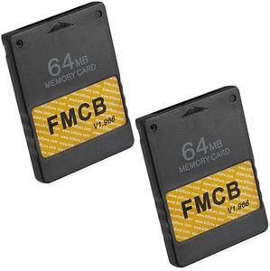 Skywin FMCB Free McBoot Card v1.966 for PS2-2 Pack Plug and Play PS2 Memory Card - 64 GB Memory Card PS2 Runs Games in USB Disk or Hard Disk