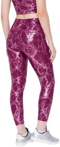 WAVRYN ACTIVE Womens Rose Metallic Shimmer High Waist Leggings Tummy Control Squat Proof Butt Lifting Seamless Yoga Pants