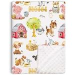 Farm Animals Barn Baby Blanket for 