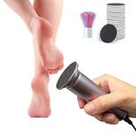 Electric Foot File Hard Skin Remover, Professional Electric Foot Sander Pedicure Tools (Adjustable Speed) with 60 Sandpaper Discs and Clean Brush for Dry Dead Skin Cracked Heels Calluses (Gray)