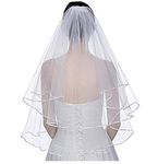 Botong White Ivory Bridal Veils with Comb Wedding Accessories (one size, ivory)