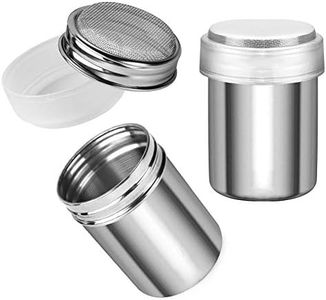 Accmor 2pcs Powdered Sugar Shaker Duster, Cinnamon Shaker Flour Sifter, 7oz Stainless Steel Fine Mesh Dredges Shakers for Cinnamon Flour Salt Pepper