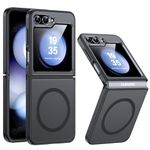 FNDMIL NO.1 Magnetic for Samsung Galaxy Z Flip 5 Case Compatible with MagSafe [Translucent Matte] [Anti-Fingerprint][Military Shockproof] Slim Hard Case with Silicone for Samsung Flip 5 Case,Black