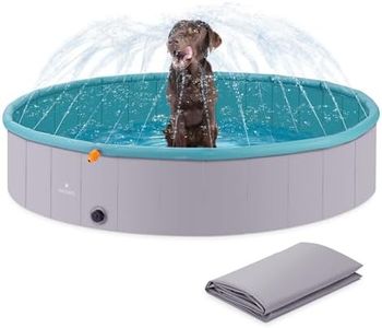 Navaris Piscina para Perros con aspersor - Piscina Plegable para Mascotas de PVC con Lona Protectora - Bañera Redonda de plástico 160 x 30 cm