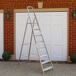 BPS® Aluminium Step Ladder | Folding Ladder | Ladders | Trade & DIY | Non-Slip Feet | Hand Rail | 8 Step