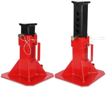 Heavy Duty Pin Type Professional Car Jack Stand with Lock, Automotive Jack Stands for Supporting Trucks Trailers Car, Adjustable Height 13"-19", 22 Ton (44,000 Lb) Capacity, Red, 1 Pair