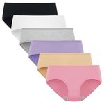 DIVING DEEP Cotton Underwear for Girls, Soft Brief for Women Hipster Panties for Women, Ladies Underpants, Regular and Plus Size, Pack 6 (Multi-13) (M)