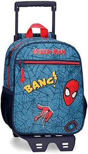 Marvel Spiderman Denim Mochila Pequeña con carro Azul 23x28x10 cms Poliéster 6,44L