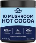 10 Mushroom Hot Cocoa, 3mg Melatonin Sleep Supplement, Sugar Free Keto Cocoa Powder, Nighttime Drink, 1000mg Glycine, 200mg L-Theanine, Help Fall Asleep and Stay Asleep, 15 servings