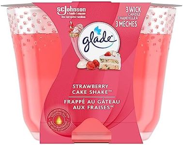 Glade® Scented Candle, Strawberry Cake Shake™, Air Freshener Infused with Essential Oils, 3-Wick Candle, 1 Count