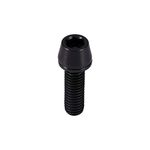 Black Stem Bolts,6pcs Titanium Bolts M5x16 ycle Stem Bolt Screws MTB Road Bike Titanium Tapered Head Bolt Screw with Washer replacement for Mountain Bike(M5x16 Black)