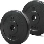 KK Vinyl Weight Plate Set. 1 Inch Vinyl Weight Disc Pair. 2 x 2.5kg, 5kg or 10kg Barbell Weight Plates. Dumbbell Plates for Home or Gym Training or Weightlifting. (2 X 10kg)