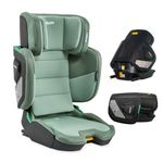 Jovikids i-Size Booster Seat with ISOFIX, Suitable for Kids 100-150cm (Approx. 3 to 12 Years), Adjustbale Height and Width, Portable Toddler Car Seat for Travel, Compact & Folding, ECE R129