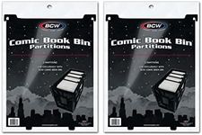 BCW Comic Bin Partitions | Exclusive Organizer for Short and Long Comic Book Bins | Notched, Tabbed, and Structurally Supportive Dividers (Black, 6 Pack)