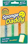 Scrub Daddy Sponge Daddy - Scratch-Free Multipurpose Dish Sponge - BPA Free & Made with Polymer Foam - Stain & Odor Resistant Kitchen Sponge (4 Count)