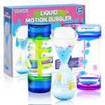 Sensory Toys for Relaxation 3 PCS Liquid Motion Bubbles for Kids & Adults Hourglass Toy Liquid Motion Timer for ADHD Home Office Desktop Decompression Toy Gift