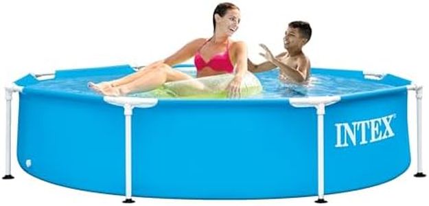 INTEX 28205EH Metal Frame Above Ground Swimming Pool: 8ft x 20in – Puncture-Resistant Material – Easy Assemble – Rust Resistant – 483 Gallon Capacity