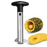 Asdirne Pineapple Cutter, Pineapple Corer with Food Grade Stainless Steel Blade and ABS Grip, Pineapple Peeler, Black, 24CM