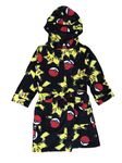 Pokemon Robe Boys or Girls Hooded Bathrobe, Dressing Gown, Pikachu, Black, Age 13-14 Years