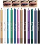 FantasyDay 12 Colorful Eyeliner Pen Set,Eye Shadow Pencil,Pearl Eyeliner Kit Metallic Eyeliner Pencil Glitter Eyeliner for Women Eye&Lip Liner Professional Colorful Eyeliner Eye Color Eye Makeup Set