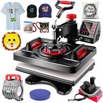 WHUBEFY 15x15 Heat Press Machine Clamshell Heat Press Power Printer Press Industrial-Quality Heat Press Digital Heat Transfer Sublimation Heat Press for T Shirts /Pillow/Bag Creative Pattern DIY