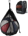 BROTOU Single Ball Bag with Double Hook, Balls Storage Bags with Zipper Pocket, Drawstring Sling Backpack for Soccer Basketball Football Volleyball Rugby