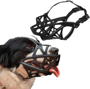 Dog Muzzle, Soft and Comfortable, Breathable Basket Muzzles,Chewing and Scavenging,Perfect for Grooming and Training Medium, Black (L)