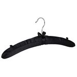 The Hanger Store 10 Black Satin Soft Padded Bridal Coat Hangers, 43cm Wedding Dress Gown Hangers